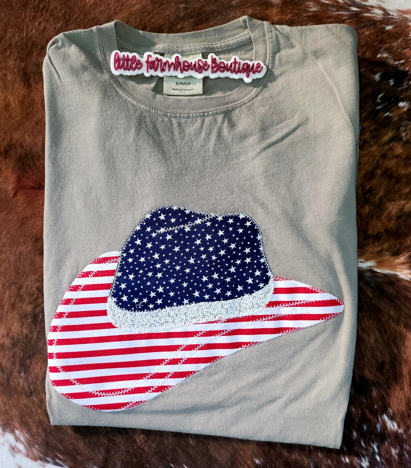RTS Embroidered Spangled Cowboy Hat Tee