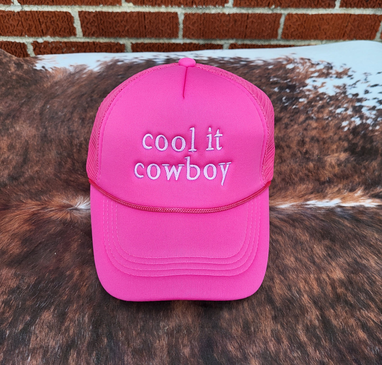 RTS Cool It Cowboy Trucker Hat Hot Pink