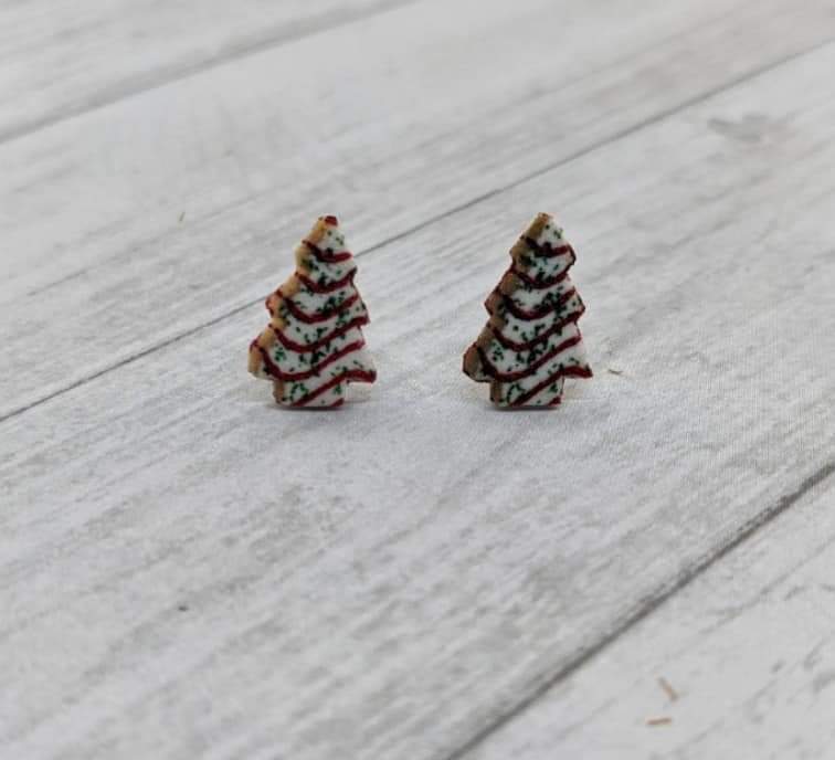 Christmas Tree Cake Earrings