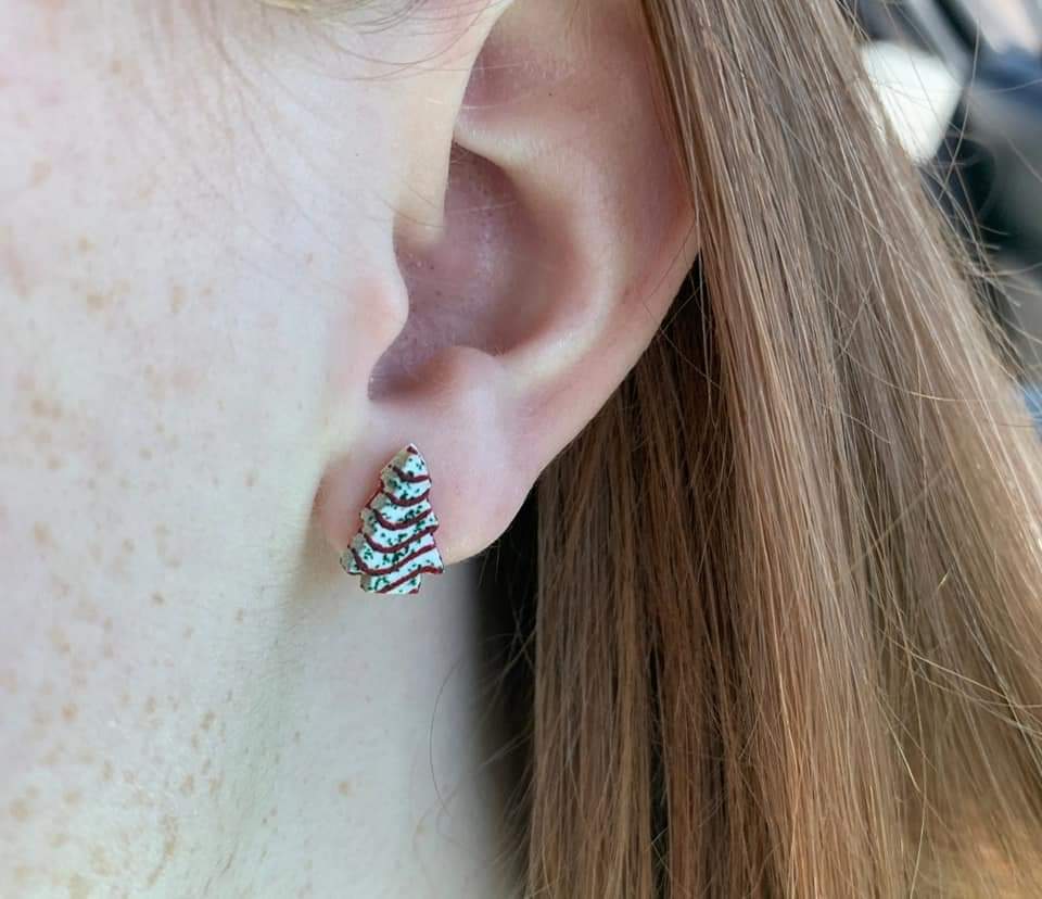 Christmas Tree Cake Earrings