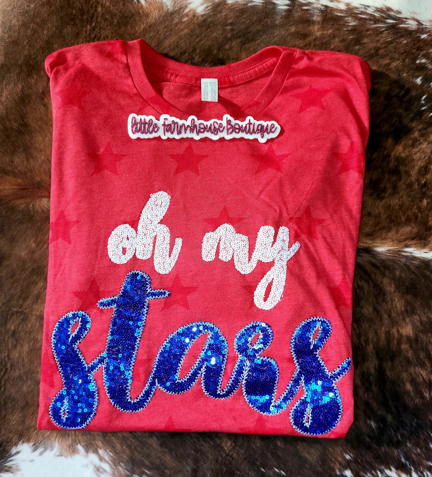 RTS Embroidered Sequin "Oh My Stars" Tee