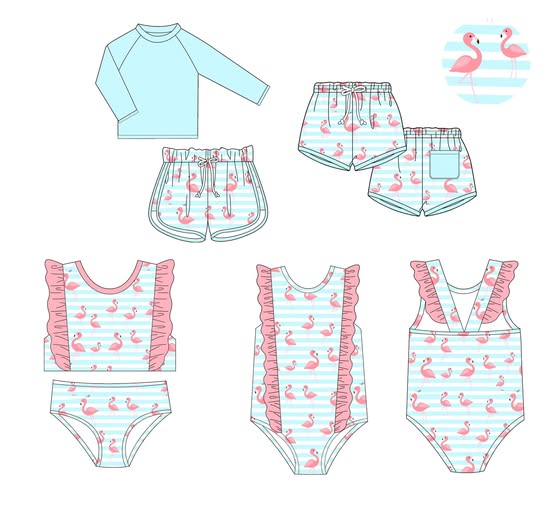 Preppy Flamingo Swim Collection ETA to LFB May