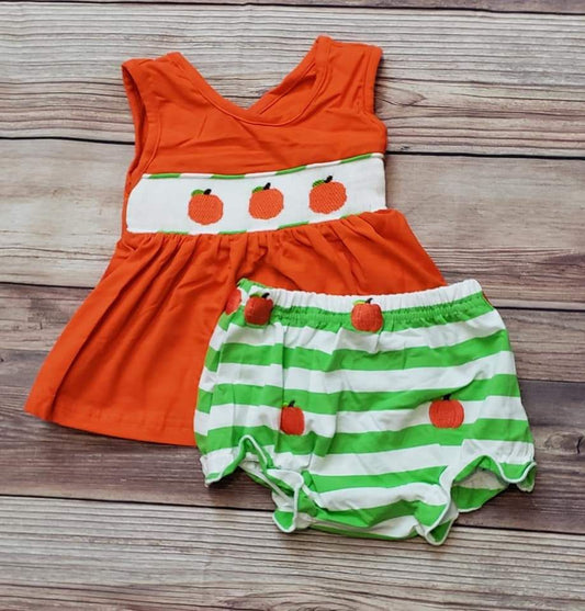 RTS Smock Pumpkin Trio Bloomer Set