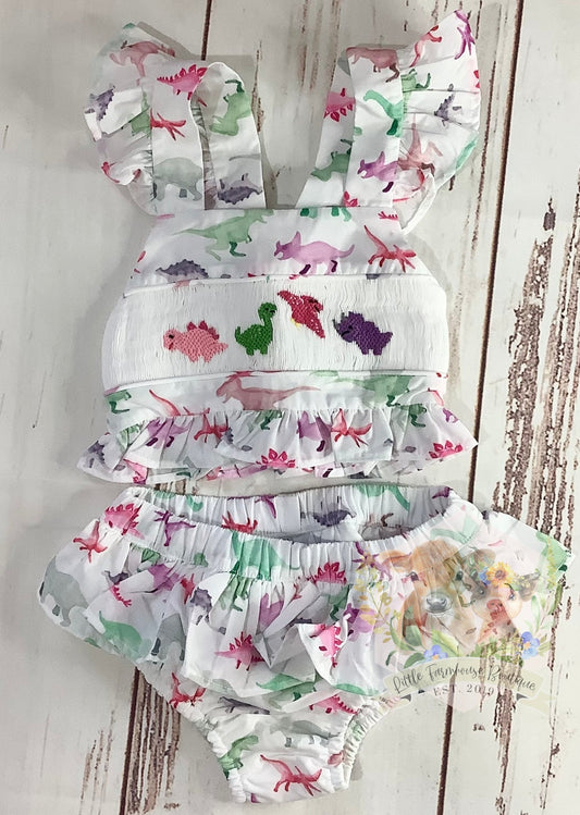 RTS Smock Watercolor Dino Swim 2 Piece